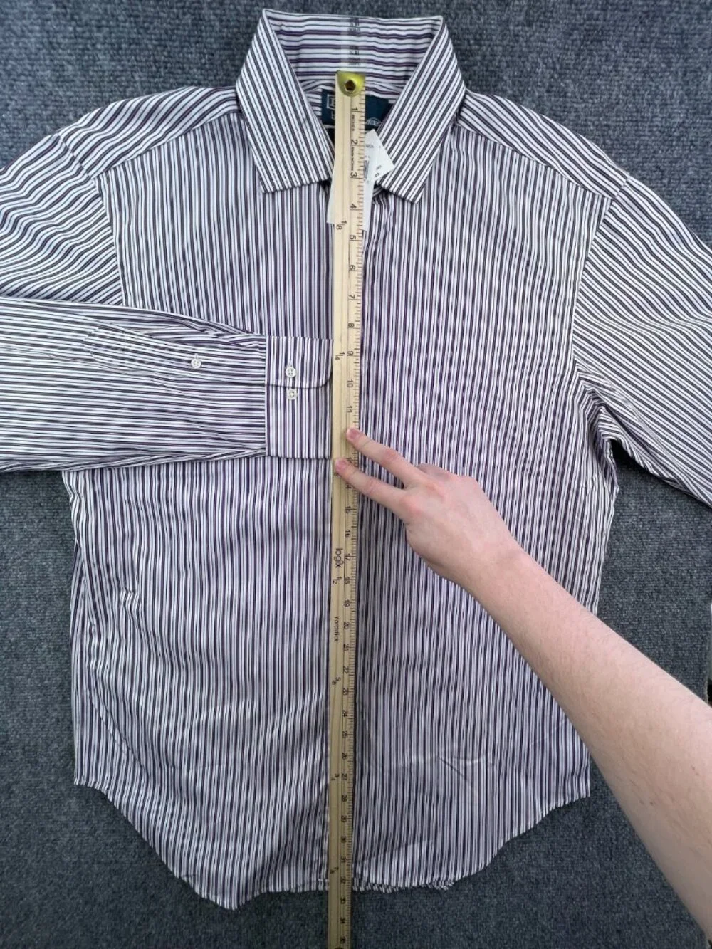 Polo Ralph Lauren Button Up Purple Striped Regent Classic Fit NWT 16.5 36/37